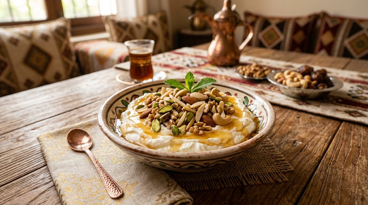 قشطة بلدية بالعسل والمكسرات