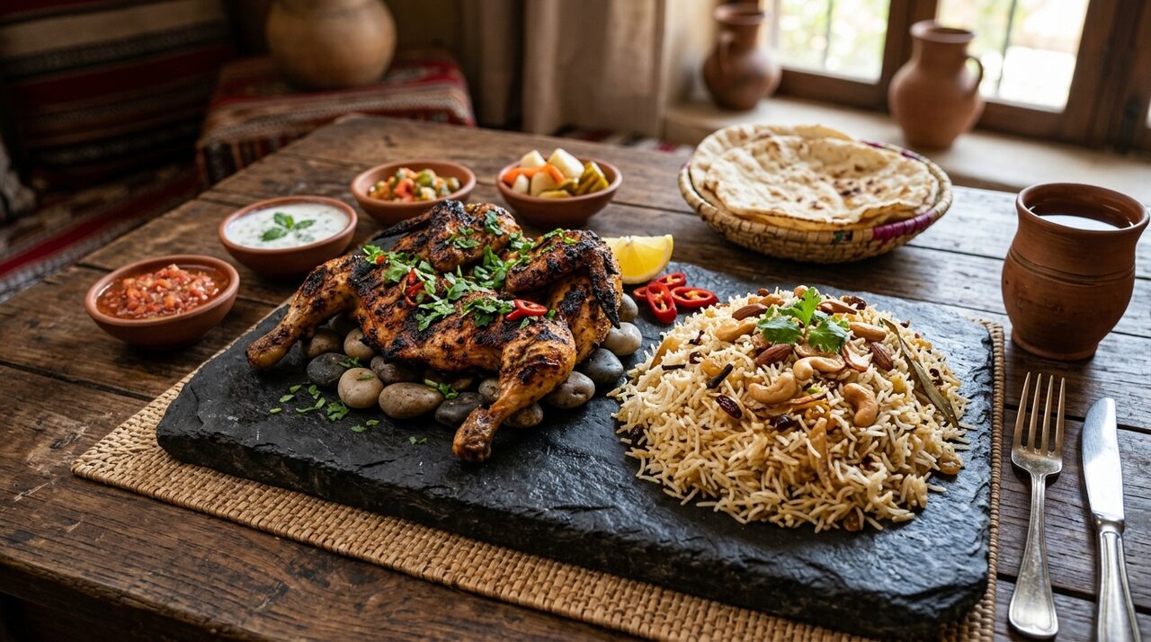مظبي دجاج على الحجر
